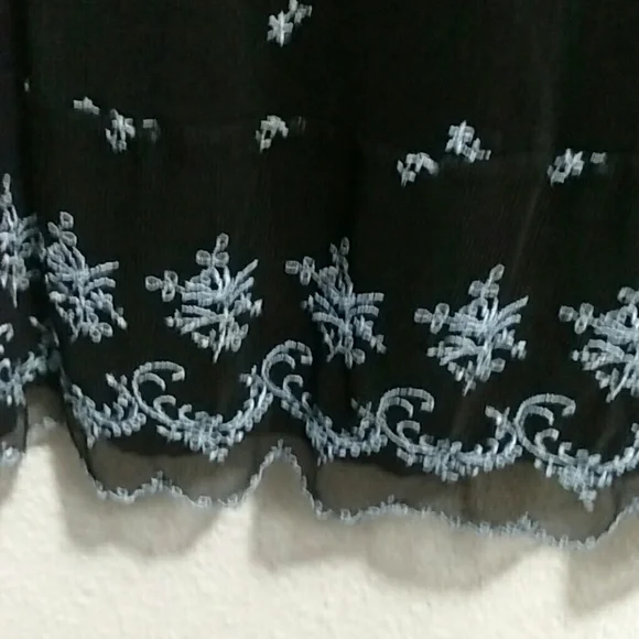 Vintage black slip dress w blue details Y2K - Picture 3 of 3